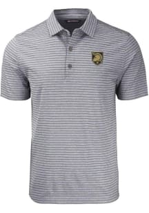 Cutter and Buck Army Black Knights Mens Black Forge Heather Stripe Short Sleeve Polo