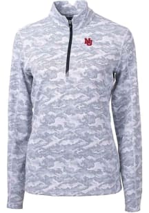 Cutter and Buck Nebraska Cornhuskers Womens Charcoal Traverse Qtr Zip