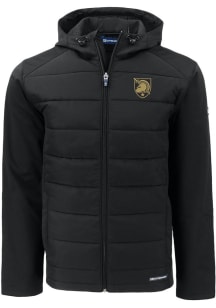 Cutter and Buck Army Black Knights Mens Black Evoke Hood Medium Weight Jacket