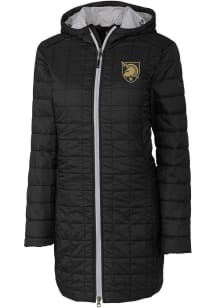 Cutter and Buck Army Black Knights Womens Black Rainier PrimaLoft Long Filled Jacket