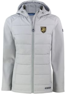 Cutter and Buck Army Black Knights Womens Charcoal Evoke Hood Heavy Weight Jacket