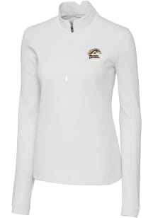 Cutter and Buck Western Michigan Broncos Womens White Traverse Qtr Zip
