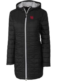 Cutter and Buck Nebraska Cornhuskers Womens Black Vault Rainier PrimaLoft Long Filled Jacket