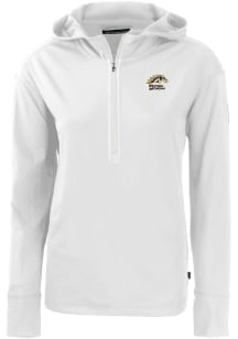 Cutter and Buck Western Michigan Broncos Womens White Daybreak Hood Qtr Zip