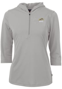 Cutter and Buck Western Michigan Broncos Womens Grey Virtue Eco Pique Hooded Sweatshirt