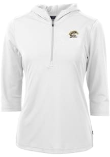 Cutter and Buck Western Michigan Broncos Womens White Virtue Eco Pique Hooded Sweatshirt
