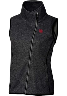 Cutter and Buck Nebraska Cornhuskers Womens Charcoal Vault Mainsail Asymmetrical Vest