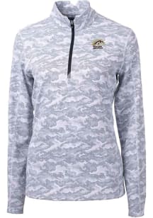 Cutter and Buck Western Michigan Broncos Womens Charcoal Traverse Camo Qtr Zip