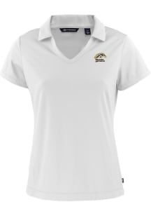 Cutter and Buck Western Michigan Broncos Womens White Daybreak V Neck Short Sleeve Polo Shirt