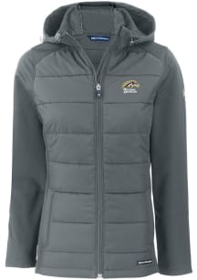 Cutter and Buck Western Michigan Broncos Womens Grey Evoke Hood Heavy Weight Jacket