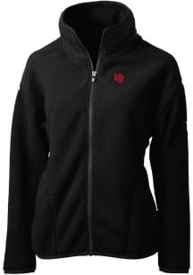 Cutter and Buck Nebraska Cornhuskers Womens Black Cascade Sherpa Long Sleeve Full Zip Jacket