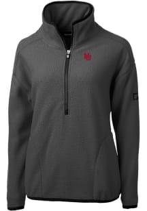 Cutter and Buck Nebraska Cornhuskers Womens Grey Cascade Sherpa Qtr Zip