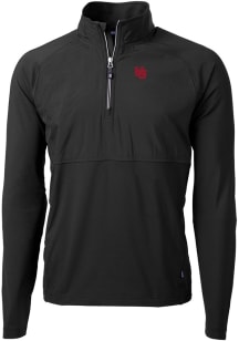 Cutter and Buck Nebraska Cornhuskers Mens Black Vault Adapt Eco Hybrid Long Sleeve Qtr Zip Pullove..