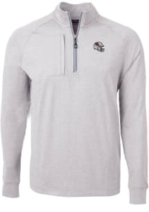 Cutter and Buck Arizona Cardinals Mens Grey Helmet Adapt Eco Knit Big and Tall Qtr Zip