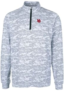 Cutter and Buck Nebraska Cornhuskers Mens Charcoal Traverse Long Sleeve Qtr Zip Pullover