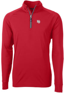 Cutter and Buck Nebraska Cornhuskers Mens Red Adapt Eco Long Sleeve Qtr Zip Pullover