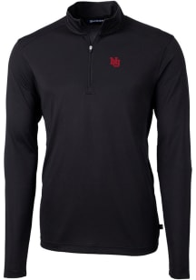 Cutter and Buck Nebraska Cornhuskers Mens Black Vault Virtue Eco Pique Long Sleeve Qtr Zip Pullove..