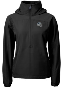 Cutter and Buck Carolina Panthers Womens Black Helmet Charter Eco Pullover