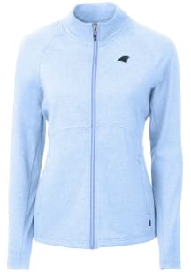 Cutter and Buck Carolina Panthers Womens Blue Logo Adapt Eco Knit Light Weight Jacket