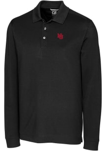 Cutter and Buck Nebraska Cornhuskers Mens Black Advantage Long Sleeve Polo Shirt