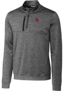 Cutter and Buck Nebraska Cornhuskers Mens Grey Vault Stealth Long Sleeve Qtr Zip Pullover