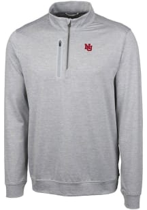 Cutter and Buck Nebraska Cornhuskers Mens Grey Vault Stealth Long Sleeve Qtr Zip Pullover