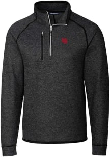 Cutter and Buck Nebraska Cornhuskers Mens Charcoal Mainsail Long Sleeve Qtr Zip Pullover