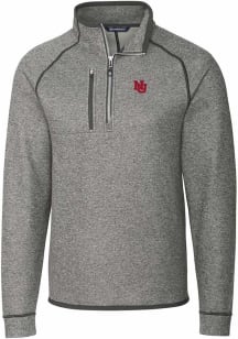 Cutter and Buck Nebraska Cornhuskers Mens Grey Vault Mainsail Long Sleeve Qtr Zip Pullover