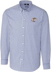 Cutter and Buck Los Angeles Rams Mens Blue Logo Easy Care Stretch Big and Tall Dress Shirt