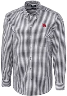 Cutter and Buck Nebraska Cornhuskers Mens Charcoal Easy Care Long Sleeve Dress Shirt