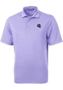 Cutter and Buck Minnesota Vikings Mens Pink Helmet Virtue Eco Pique Short Sleeve Polo