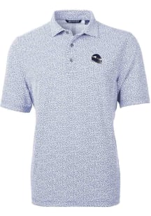Cutter and Buck Minnesota Vikings Mens Pink Helmet Virtue Eco Pique Botanical Short Sleeve Polo