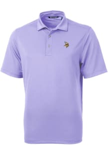 Cutter and Buck Minnesota Vikings Mens Pink Logo Virtue Eco Pique Short Sleeve Polo