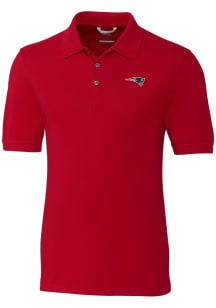 Cutter and Buck New England Patriots Mens Cardinal Logo Advantage Short Sleeve Polo