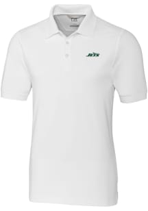 Cutter and Buck New York Jets White Advantage Pique Big and Tall Polo