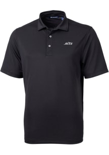 Cutter and Buck New York Jets Mens Black Mono Virtue Eco Pique Short Sleeve Polo