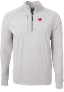 Cutter and Buck Nebraska Cornhuskers Mens Grey Vault Adapt Eco Long Sleeve Qtr Zip Pullover