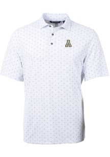 Cutter and Buck Appalachian State Mountaineers White Virtue Eco Pique Tile Big and Tall Polo
