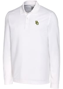 Cutter and Buck Baylor Bears Mens White Advantage Long Sleeve Polo Shirt