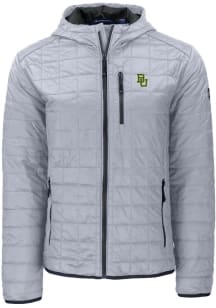 Cutter and Buck Baylor Bears Mens Grey Rainier PrimaLoft Hooded Filled Jacket