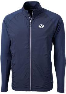 Cutter and Buck BYU Cougars Mens Navy Blue Adapt Eco Big and Tall Light Weight Jacket