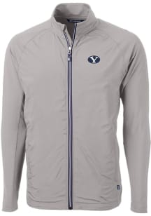 Cutter and Buck BYU Cougars Mens Grey Adapt Eco Big and Tall Light Weight Jacket