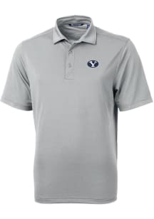 Cutter and Buck BYU Cougars Grey Virtue Eco Pique Big and Tall Polo
