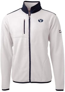 Cutter and Buck BYU Cougars Mens Grey Cascade Sherpa Big and Tall Light Weight Jacket