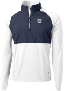 Cutter and Buck Butler Bulldogs Mens White Adapt Eco Hybrid Long Sleeve Qtr Zip Pullover