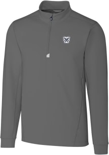 Cutter and Buck Butler Bulldogs Mens Grey Traverse Long Sleeve Qtr Zip Pullover