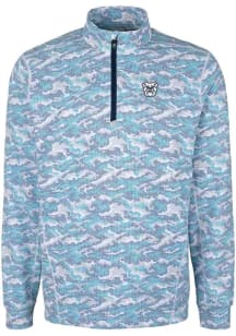 Cutter and Buck Butler Bulldogs Mens Blue Traverse Camo Long Sleeve Qtr Zip Pullover
