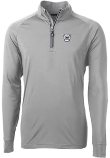Cutter and Buck Butler Bulldogs Mens Grey Adapt Eco Knit Long Sleeve Qtr Zip Pullover