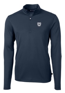 Cutter and Buck Butler Bulldogs Mens Navy Blue Virtue Eco Pique Long Sleeve Qtr Zip Pullover
