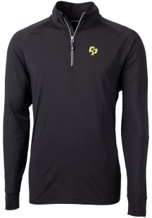 Cutter and Buck Cal Poly Mustangs Mens Black Adapt Eco Big and Tall Qtr Zip